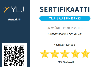 Sertifikaatti – Fin-Lvi Oy laatumerkki